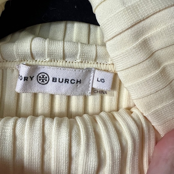 Tory Burch ribbed turtleneck butter yellow L - Picture 5 of 8